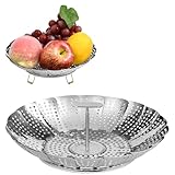 ABOHU Edelstahl Dampfgarer, Einstellbar Gemüsedampfkorb(18-28cm), Dampfgarer...