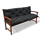 Beautissu Flair BR Bankauflage 120x50x50 cm Graphitgrau - Sitzkissen &...