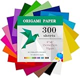 TYOREW Origami-Papier, 300 Blatt, 15 x 15 cm, doppelseitig, 70 g/m², 20 Farben,...