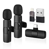 MXTIMWAN 2pcs Mini Mikrofon, Mikrofon Handy, Lavalier Mikrofon Wireless mit...
