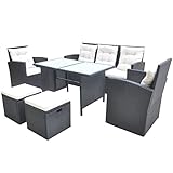 vidaXL Gartenmöbel Set 6-TLG. Poly Rattan Sitzgarnitur Sitzgruppe...