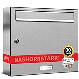 AL Briefkastensysteme 1er Briefkasten V2A Edelstahl rostfrei wetterfest 1 Fach...