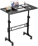 Höhenverstellbarer Schreibtisch mit Rollen, Tisch Computertisch Schreibtisch...