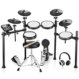 Donner DED200X E Drum Set, E Drums mit leisen Mesh Drum Pads, 2 Becken mit...