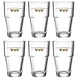 Leonardo Solo Latte-Macchiato Gläser 6er Set, Glas-Becher mit Herzen Aufdruck,...