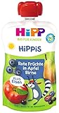HiPP Bio für Kinder HiPPiS Frucht Plus Rote Früchte in Apfel Birne plus Eisen-...