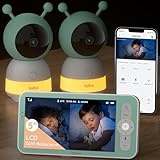 BOIFUN Babyphone mit 2 Kameras App, Split-Screen-Anzeige, 2K HD Bild, PTZ...