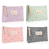 Newofview 4 Stück Kleine Kosmetiktasche Aus Segeltuch, Canvas Münztasche,...