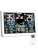 Wetterstation Funk mit Außensensor, Farbdisplay, Wettervorhersage, Temperatur,...