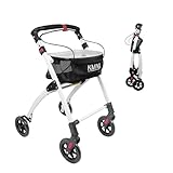 KMINA Rollator Schmal für Wohnung, Indoor Rollator Faltbar und Leicht mit...