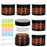 Amber Glas Leerdose, 6 Stück Salbentiegel 50ml Creme Behälter mit 2 Spatel und...