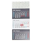 3-Monatskalender 2026 Wandkalender Wandplaner Büroplaner mit Datumschieber 66 x...