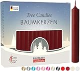 BRUBAKER 20er Pack Baumkerzen Wachs - Weihnachtskerzen Pyramidenkerzen...