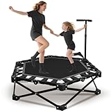 Fitness Trampolin Indoor Klappbar mit Verstellbarem Griff – Stabiler und...