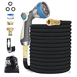 30M/100FT Flexibler Gartenschlauch, Wasserschlauch Dehnbar mit 8 Modi...