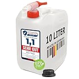 plasteo® 10 Liter Getränke- Wasserkanister Natur mit Hahn und Schraubdeckel |...