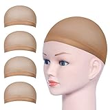 URAQT Perücke Kappen Caps Nylon,4 Stück Perückenkappe Elastische Haarnetz,Wig...