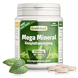 Greenfood Megamineral, hochdosiert, 1300mg - 180 Tabletten, vegan....