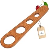 HOFMEISTER® Spaghettimaß 4 Portionen, geölt, aus Kirschholz, rötliche...