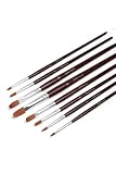 Elan Katzenzungenpinsel Set 8-teilig, kurzstielige Nylon Pinsel für Acryl- und...