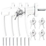 Purpledi 4 Stück Abschließbare Fenstergriffe mit Kindersicherung – Weiß,...