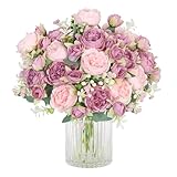 SOMYTING Pfingstrose Künstliche Blumen 2 Bündel Künstliche Pfingstrose...