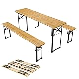 Juskys Bierzeltgarnitur Bichl 3-teilig & klappbar 170x46x77 cm - Gartenmöbel...