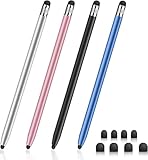 Digiroot Stylus Pen,4 Stück Tablet Stift mit 8er Gummi Ersatzspitzen,2-in-1 Touchscreen Stift für alle Tablets/Smartphone, kompatibel mit Samsung/iPad/Android/IOS