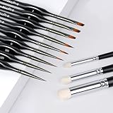 Nicpro 12 Stück Feine Pinsel, Drybrush, Modellbau Pinsel für Acryl, Aquarel,...