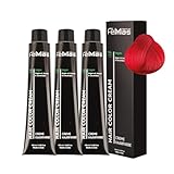 FemMas Haarfarbe Pure & Mix 3x Rot I Creme Haarfarbe mit Arganöl, Keratin &...