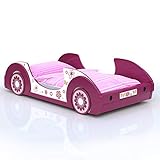Deuba® Kinderbett Holz 90x200cm Gestell mit Lattenrost Rausfallschutz pink...
