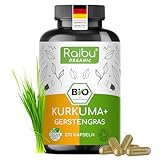BIO Kurkuma Gerstengras Kapseln hochdosiert - 4200 mg Kurkuma Gerstengras...