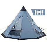 CampFeuer Tipi Zelt Spirit für 4 Personen | Grau | Indianerzelt für Camping,...