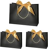 ZYNERY 3 Stück Geschenktüten mit Schleife, Geschenktüten aus Papier, Taschen...