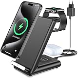 3 in 1 Kabelloses Ladegerät, Induktive Ladestation für iPhone 16 15 14 13 12...