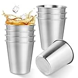 8 Stück Edelstahlbecher, 260ml Weinbecher Edelstahl, Camping Becher,...