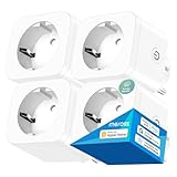 Meross Smart WLAN Steckdose Mit Strommessung16A, WiFi Alexa 4er Pack mit App...