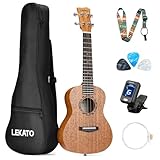 LEKATO Konzert Ukulele Erwachsene Anfänger Set, 23 Zoll Ukulele aus stabilem...