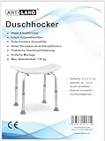 ART-LAND Duschhocker, 6-Fach höhenverstellbar 40-53 cm, Sitzfläche 51,5x31 cm,...