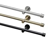 Garduna 100cm Gardinenstange Ø 16mm 'Cap' modern, 1-lauf, # edelstahl-optik # /...