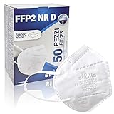 SIBILLA 50 Stück FFP2-Masken NR D Weiße Made in Italy und CE 0465-zertifiziert...