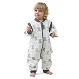 MIKAFEN Baby Schlafsack mit Füßen 2.0 Tog 100% Baumwolle, Kinder Ganzejahres...