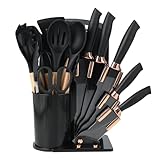 Flearitzo Küchenmesser Set 19 Teiliges Küchenutensilien Set Silikon...