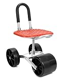 QWORK® gartenhocker mit Rollen, Rollsitz für Gartenarbeit, 360 ° Drehbarer,...