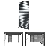 Aluminium Lamellenwand für Pergola HWC-N94 3x3m, Lamellenpaneel Modul...