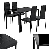Juskys Essgruppe Dalya - Set mit Esstisch & Stühlen für 4 Personen - Esszimmer...