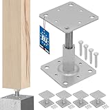 KOTARBAU® 4er Set Pfostenträger 110 x 110 mm Höhenverstelbar 90 – 150 mm...