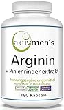 aktivmen´s Arginin plus Pinienrindenextrakt hochdosiert - 180 Kapseln - für...