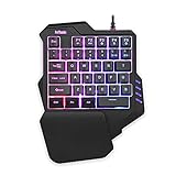 RedThunder Einhand-Gaming-Tastatur mit RGB-Hintergrundbeleuchtung und 35 Tasten...