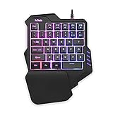 RedThunder Einhand-Gaming-Tastatur mit RGB-Hintergrundbeleuchtung und 35 Tasten...